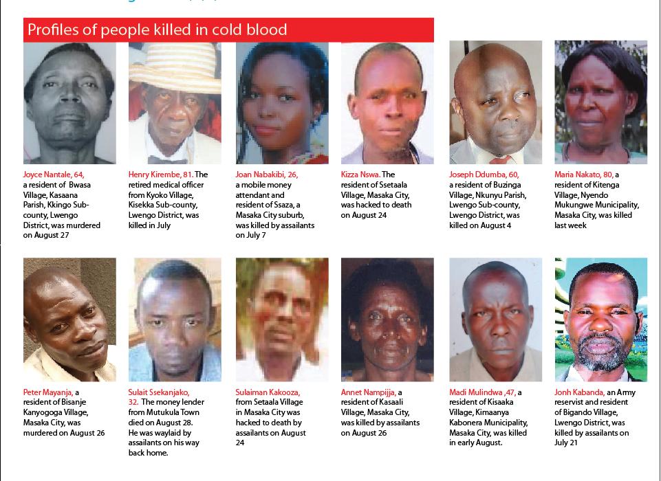 Some of the victims of the Masaka killings Some of the victims of the Masaka killings