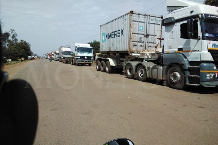 Truck drivers protest Covid testing fee at Malaba border Truck drivers protest Covid testing fee at Malaba border
