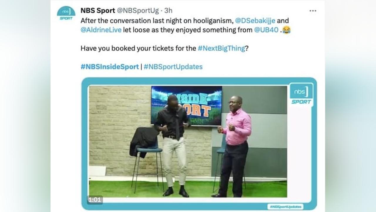 Ugandan sports big wigs dance to UB40 featuring Ali Campbell music Uganda