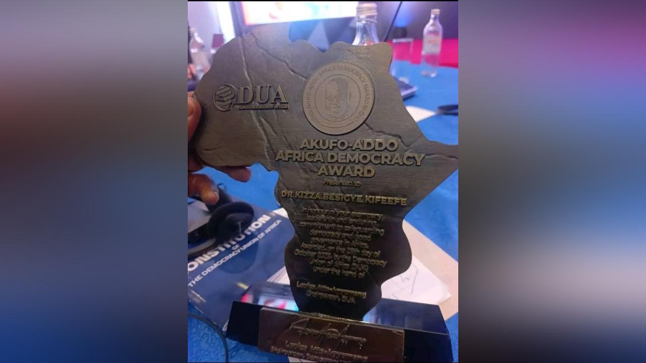 Besigye Honoured with Democracy Award