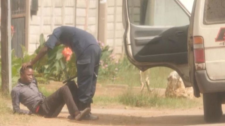 President Mnangagwa orders arrest of security forces caught on camera beating a civilian.