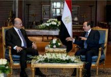 عراقيون يستنكرون غياب علم بلادهم عن لقاء صالح والسيسي