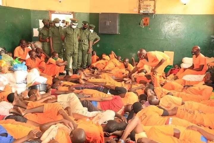Inmates At Livingstone Correctional Centre Demonstrating How They Sleep In A Cell Inmates At Livingstone Correctional Centre Demonstrating How They Sleep In A Cell