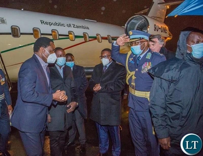 President Hichilema Arrives in Belgium to Attend AU-EU Summit President Hichilema Arrives in Belgium to Attend AU-EU Summit