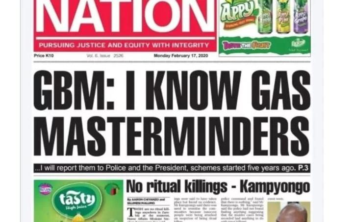 UPND urge Police to summon GBM for intel on gassing of citizens UPND urge Police to summon GBM for intel on gassing of citizens