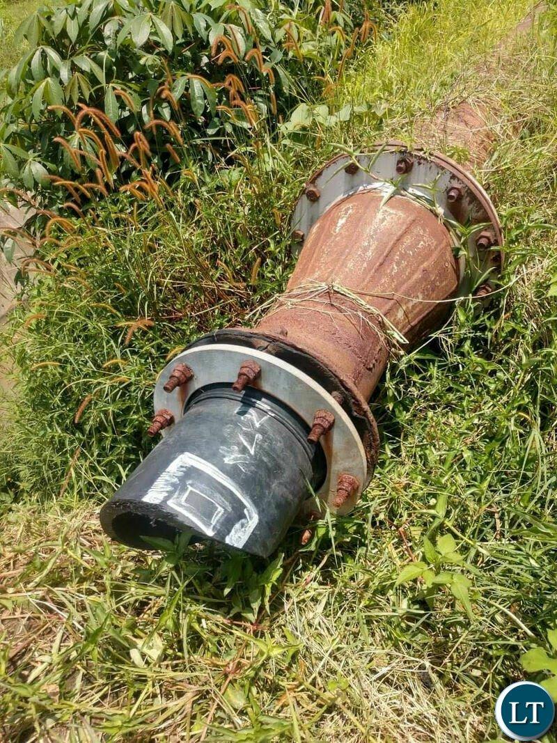 Mulonga Water Pipes worth K1 million stolen disrupting services to 500 houses Mulonga Water Pipes worth K1 million stolen disrupting services to 500 houses