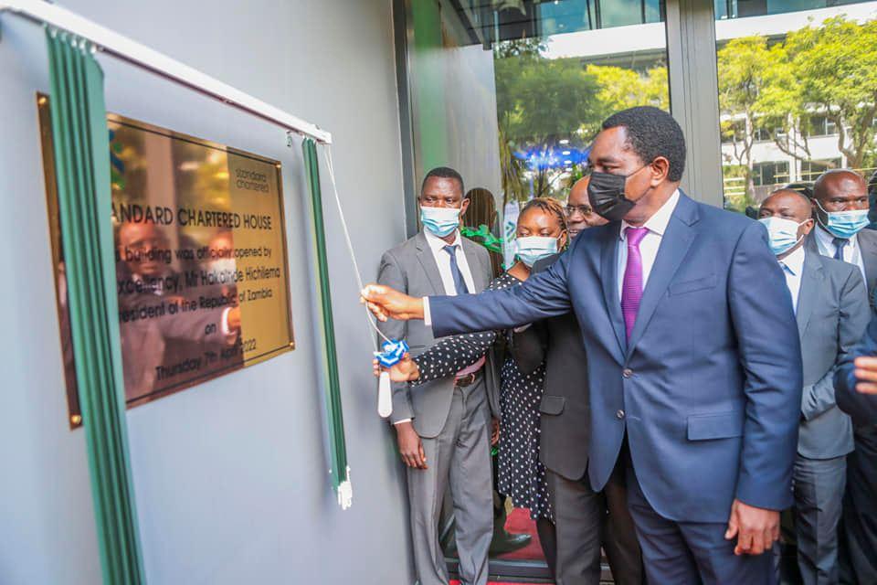 President Hakainde Hichilema Commissions Standard chartered bank head office President Hakainde Hichilema Commissions Standard chartered bank head office