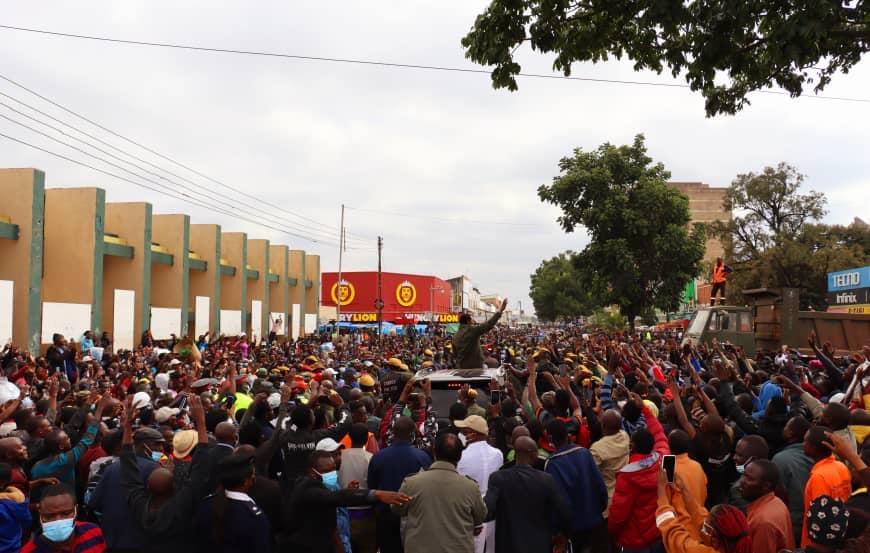 Lusaka Central Business District comes to a temporary halt as HH tours on a clean up campaign Lusaka Central Business District comes to a temporary halt as HH tours on a clean up campaign