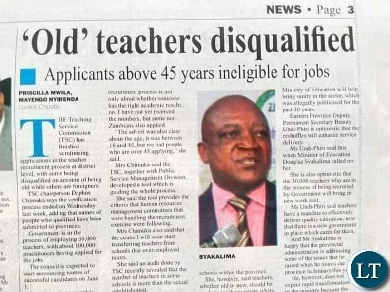 It’s hypocritical and fraud to disqualify citizens above the age of 45 from the ongoing teacher recruitment It’s hypocritical and fraud to disqualify citizens above the age of 45 from the ongoing teacher recruitment