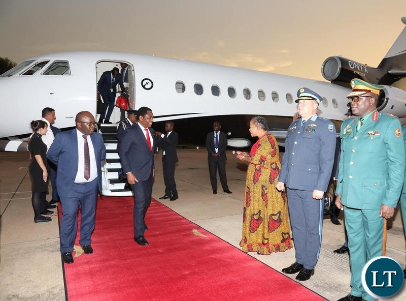 President Hichilema returns from AU Summit, secures bilateral trade deals and wins award for Zambia’s malaria fight President Hichilema returns from AU Summit, secures bilateral trade deals and wins award for Zambia’s malaria fight