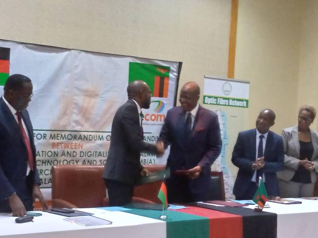 Malawi, Zambia sign MOU, commercial agreement on fibre cable connectivity Malawi, Zambia sign MOU, commercial agreement on fibre cable connectivity