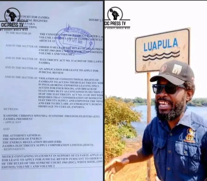Kasonde Mwenda Sues Government Over Electricity Exports Kasonde Mwenda Sues Government Over Electricity Exports