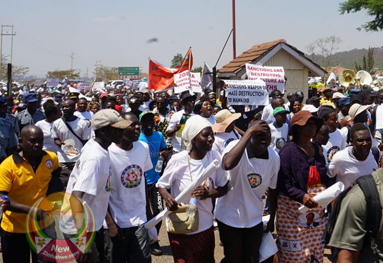 Thousands march in denunciation of Western imposed sanctions