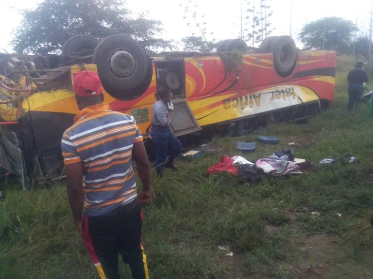 1 Killed, 22 Injured As Inter Africa Bus Overturns In Norton