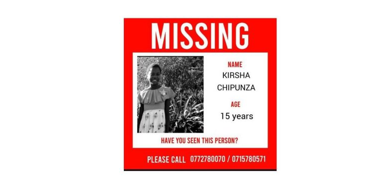 Missing Person Alert: 15-year-old Kirsha Chipunza Goes Missing