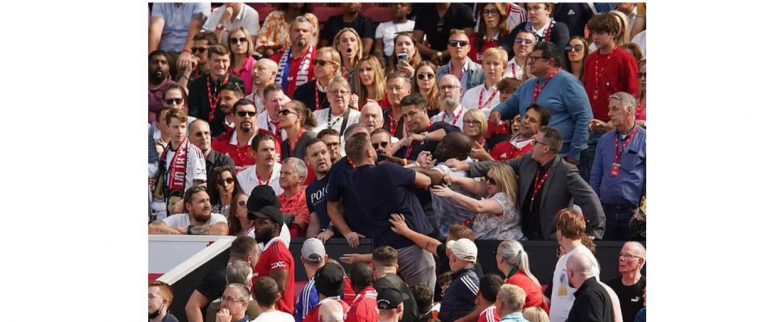 EPL: Manchester United Fans Fought Each Other As The Team Was Losing To Brighton