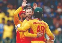 Zim shocks Sri Lanka to top Group B Zim shocks Sri Lanka to top Group B